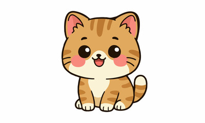 Obraz premium Cute cat mascot cartoon illustration