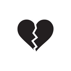 Broken heart icon vector illustration for web, ui designs