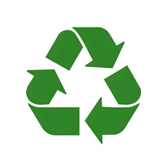 Fototapeta premium Green recycle symbol on black background. Environmental icon
