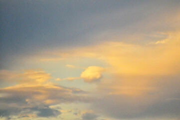 sun ray is go down and amazing dramatic orange cloud in sunset
