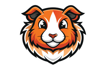 Orange collie head with white markings forms a striking, stylized mascot emblem