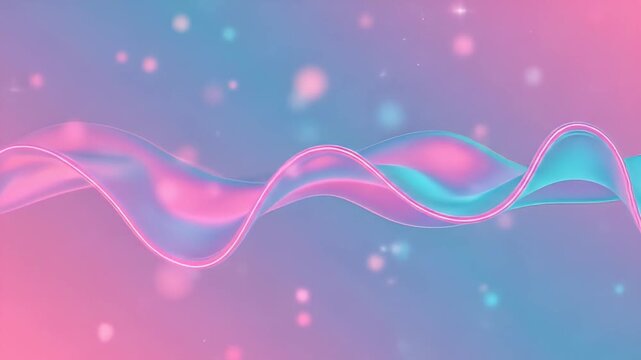 Abstract Wavy Motion in Pastel Pink and Aqua. Dreamy combination of soft colors and smooth curves