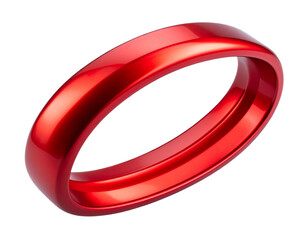 Close-Up of Vibrant Red Aluminum Bike Part with Sleek Curves and Matte Finish, Isolated on Transparent Background PNG