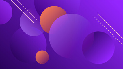 ABSTRACT PURPLE BACKGROUND WITH CIRCLE GEOMETRIC SHAPES GRADIENT COLOR DESIGN VECTOR TEMPLATE GOOD FOR MODERN WEBSITE, WALLPAPER, COVER DESIGN