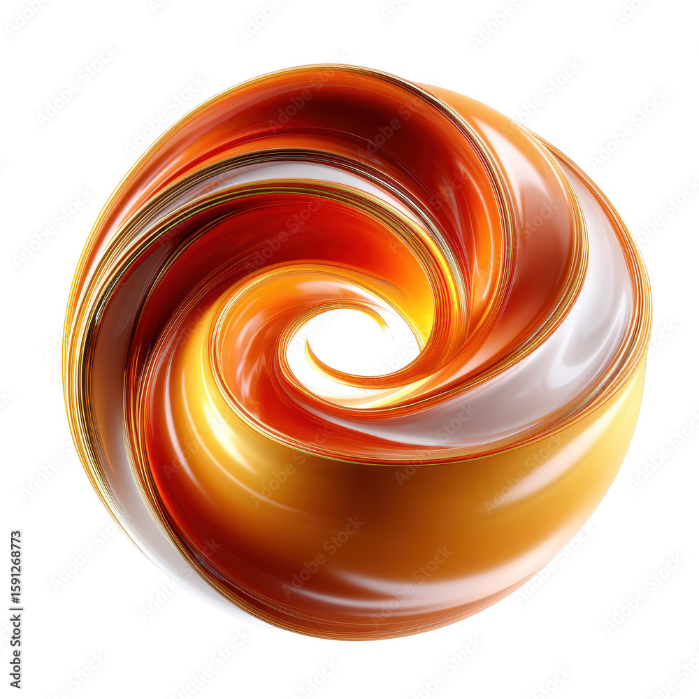 Poster Swirling pattern with orange and white hues creating a dynamic visual effect suitable for design and art projects