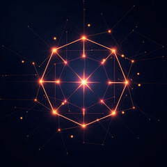 AI model graph structure with glowing nodes and edges, representing machine learning data flow across digital canvas