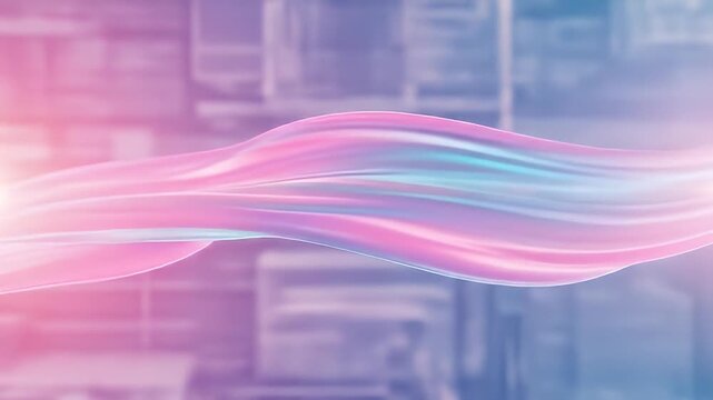 Abstract Light Lines on Futuristic Grid. Combination of soft waves and digital interface texture
