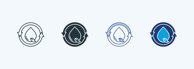 Water Management Multiple Style Icon Collection