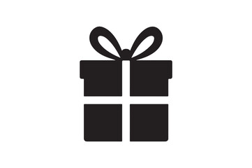 Gift box silhouette vector art illustration on white background
