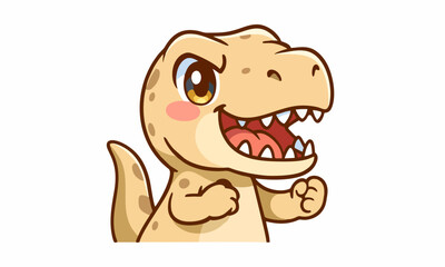Fototapeta premium cute dino mascot cartoon illustration