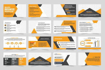 Modern corporate annual business report showcase presentation slider project overview slider Page layout design Red orange color presentation