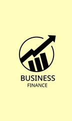 Business and finance concept. A minimalist icon with a growth chart and an upward arrow symbolizing profit, investment success, and market growth.