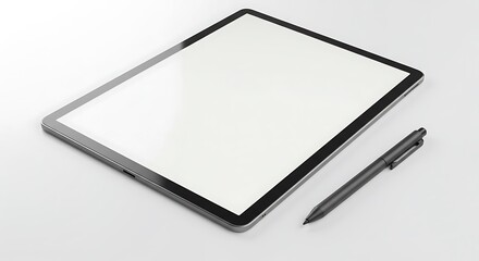 Blank tablet and stylus mockup