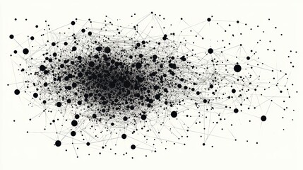 Abstract network visualization; interconnected nodes and lines representing connections.