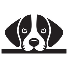 Cute cartoon beagle dog illustration with happy face and vector art style