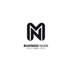 Modern MN Letter Logo, Bold Monogram Design.