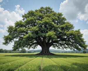 Big tree in the field sustainable living 

