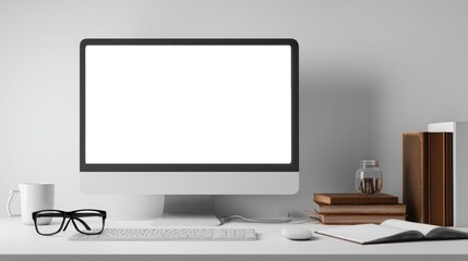 Fototapeta premium Modern workspace setup with computer