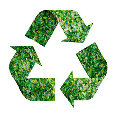 Green recycling symbol, nature's circular design, environmental icon.  Possible use Sustainability