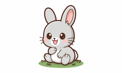 Obraz premium Cute rabbit mascot cartoon illustration