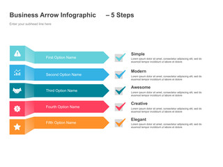 Business Arrow Infographics - 5 Steps