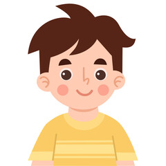 Obraz premium Illustration of a cheerful boy character in a green shirt