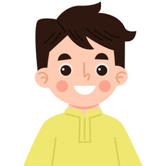 Illustration of a cheerful boy character in a green shirt