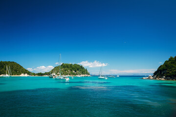 Sailboats Anchored in Turquoise Waters