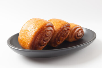 Fried Chinese Flower Buns on White Background