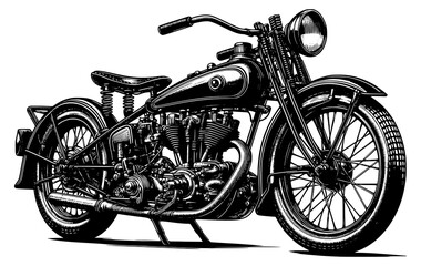 Vintage Motorcycle Vector Silhouette. A vector image of a vintage motorcycle silhouette. Single layer black and white image. JPEG version.