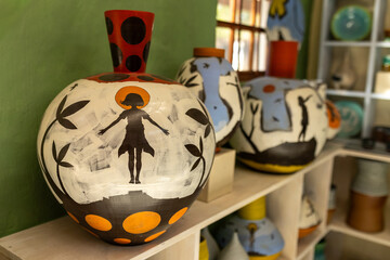 Artist in Ceramics and Pottery Studio working