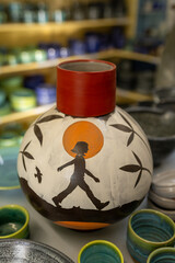 Artist in Ceramics and Pottery Studio working