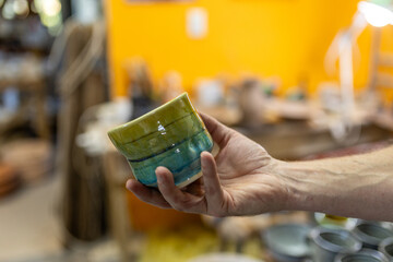 Artist in Ceramics and Pottery Studio working