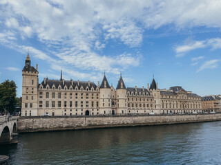 Castle Conciergerie on the banks of the Seine in Paris, France.