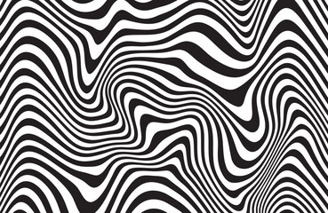 Naklejka premium Twisted duo tone backgrounds. Abstract pattern from lines, halftone effect. Black and white texture. Minimalist design template for poster, banner, cover, postcard.