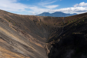 Crater of Paricutin volcano view from the sumit