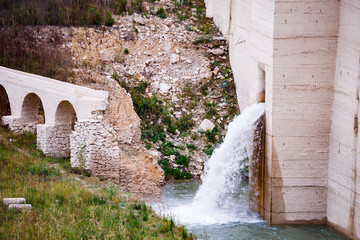 The Amadorio reservoir waterfall in Villajoyosa