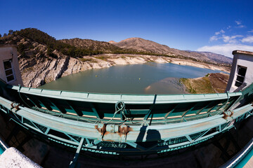 View of the sluice gate of the Villajoyosa reservoir