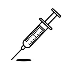 vector illustration of syringe coloring page line art
