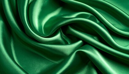 Obraz premium Emerald green silk fabric folds