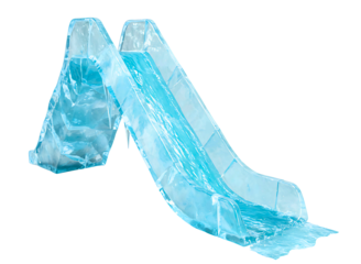 ice nflatable water slide with cascading water isolated on transparent background