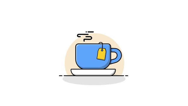 4k Morning Tea Concept Animation Video 