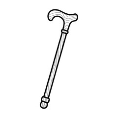 Cane illustration vector style coloring page 