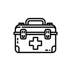 First aid kit illustration vector style coloring page 