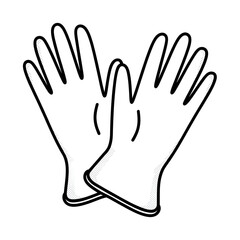 Rubber gloves coloring page line art