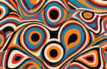 Fototapeta premium Retro Geometric Abstract Pattern in Vibrant Colors