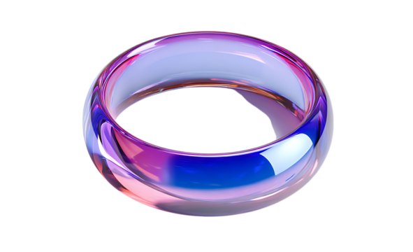 3D render of a glossy, thin, purple and blue ring, high resolution.