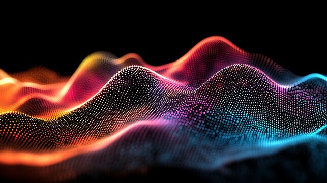 Abstract colorful wavy data visualization - Powered by Adobe