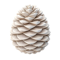 3D render of a layered silicone pinecone with smooth detail on transparent background
