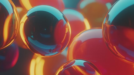 Abstract sphere cluster, vibrant colors